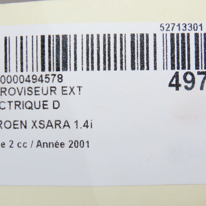 Retroviseur exterieur electrique droit occasion CITROEN XSARA Phase 2 09-2000->12-2005 1.4i 8148TJ 6