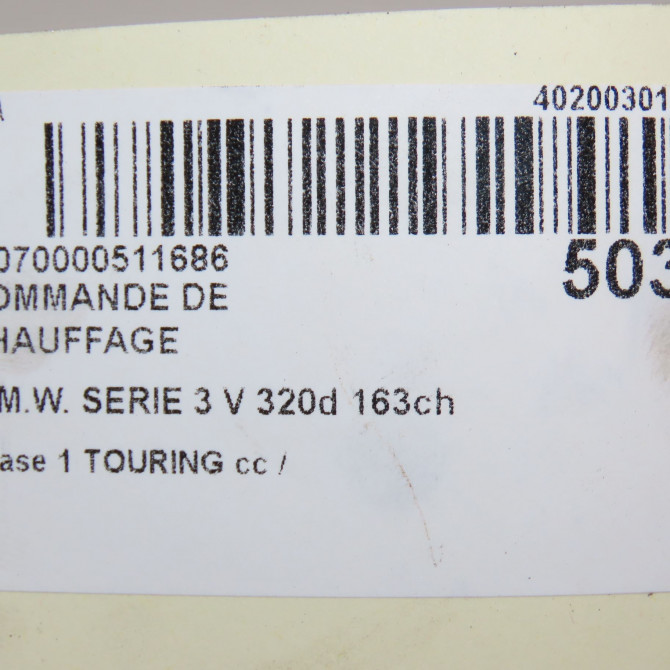 Commande de chauffage occasion B.M.W. SERIE 3 V Phase 1 04-1995->04-1999 320d 163ch 64119199259 5