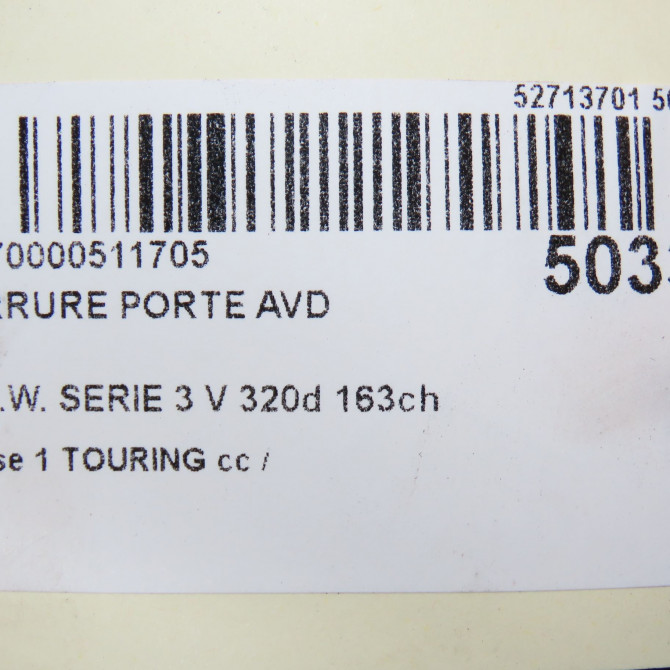 Serrure porte avd occasion B.M.W. SERIE 3 V Phase 1 04-1995->04-1999 320d 163ch 51217202146 6