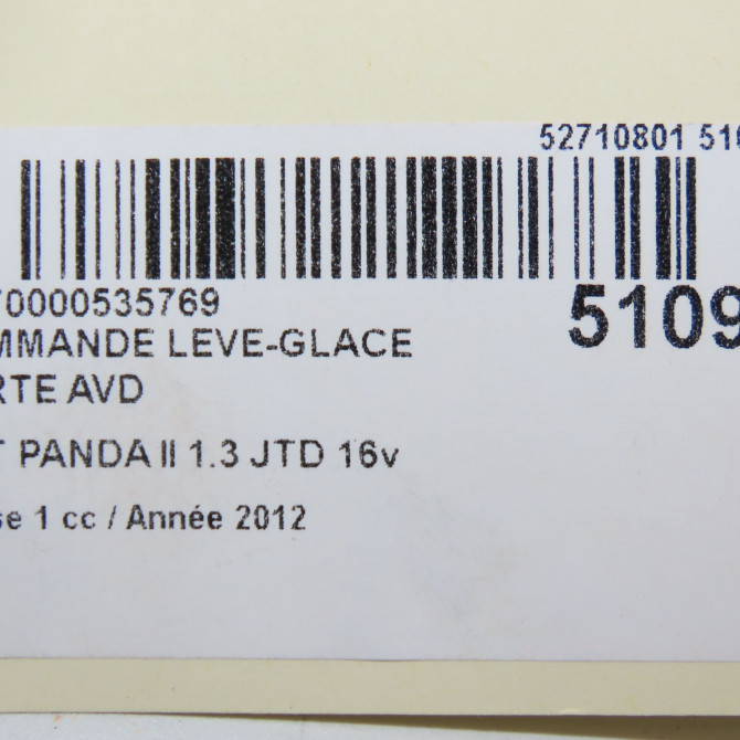 Commande lève-glace porte avant droite occasion FIAT PANDA II Phase 1 09-2003->12-2012 1.3 JTD 16v 75ch 735360837 4