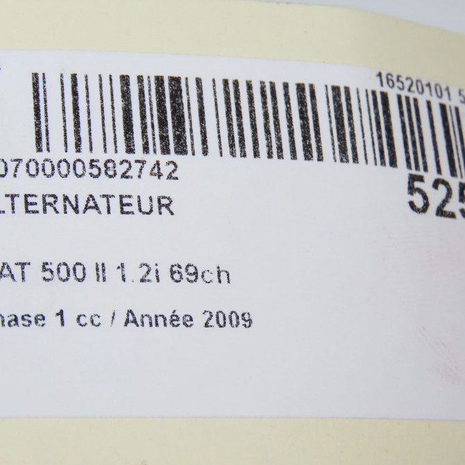 Alternateur occasion FIAT 500 II 500 II Phase 1 2007-07-01->2016-03-31 1.2i 69ch 52003538 7