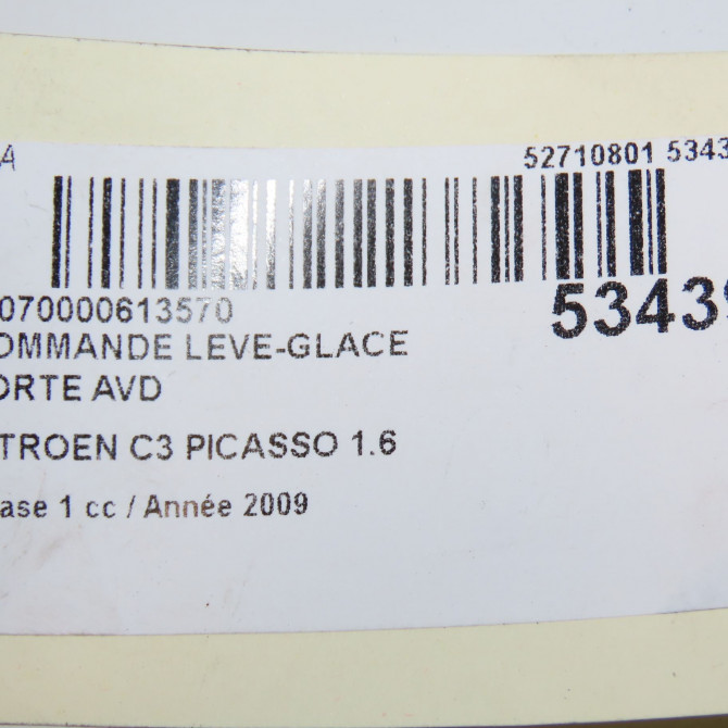Commande lève-glace porte avant droite occasion CITROEN C3 PICASSO Phase 1 02-2009->08-2012 1.6 HDi 16v 90ch 6490Q0 4