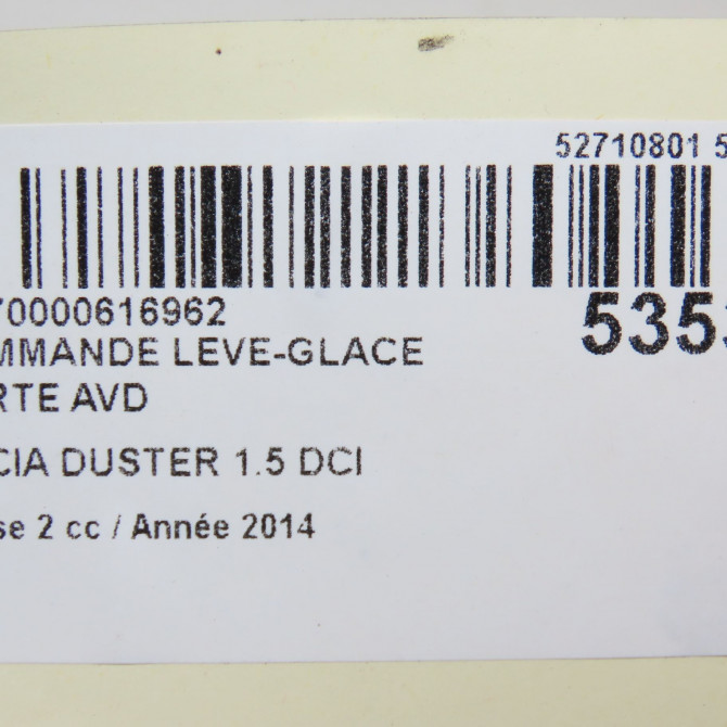 Commande lève-glace porte avant droite occasion DACIA DUSTER Phase 2 09-2013->... 1.5 DCI 110ch 5