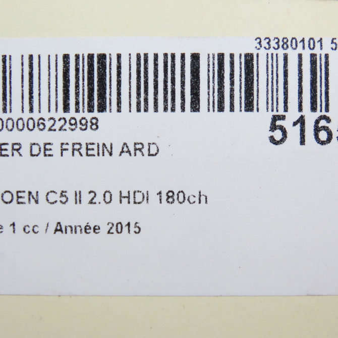 Etrier de frein arrière droit occasion CITROEN C5 II Phase 1 04-2008->... 2.0 HDI 180ch 1610901080 6