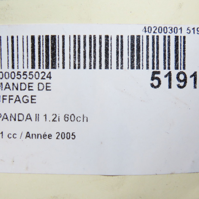 Commande de chauffage occasion FIAT PANDA II Phase 1 09-2003->12-2012 1.2i 60ch 735498813 7