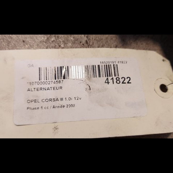 Alternateur occasion OPEL CORSA III Phase 1 10-2000->08-2003 1.0i 12v 13283344 4