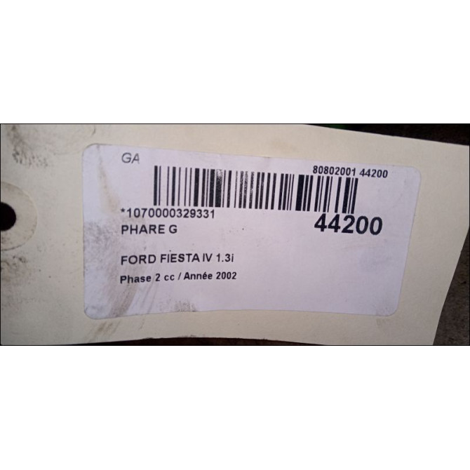 Phare gauche occasion FORD FIESTA IV Phase 2 09-1999->09-2002 1.3i 1127897 3