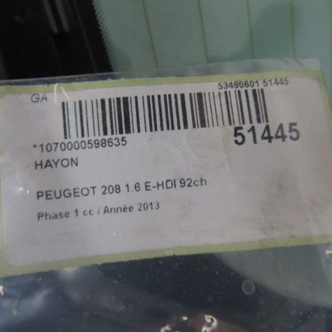 Hayon occasion PEUGEOT 208 208 Phase 1 2012-03-01->2015-09-30 1.6 E-HDI 92ch 9811036380 4