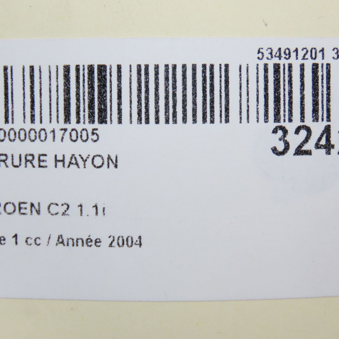 Serrure hayon occasion CITROEN C2 Phase 1 09-2003->10-2008 1.1i 871982 6