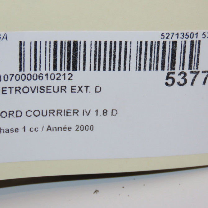Retroviseur exterieur manuel droit occasion FORD COURRIER IV Phase 1 04-1995->04-1999 1.8 D 60ch 1018865 6
