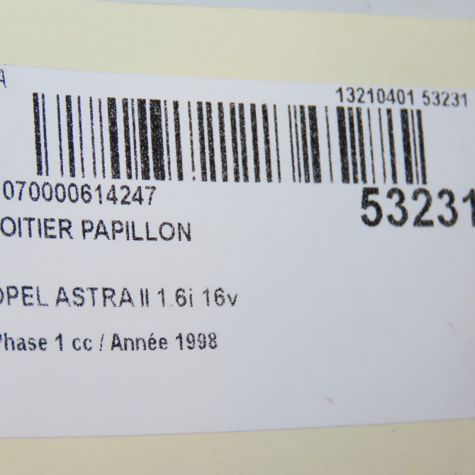 Boitier papillon occasion OPEL ASTRA II Phase 1 04-1998->09-2004 1.6i 16v 100ch 9192122 6