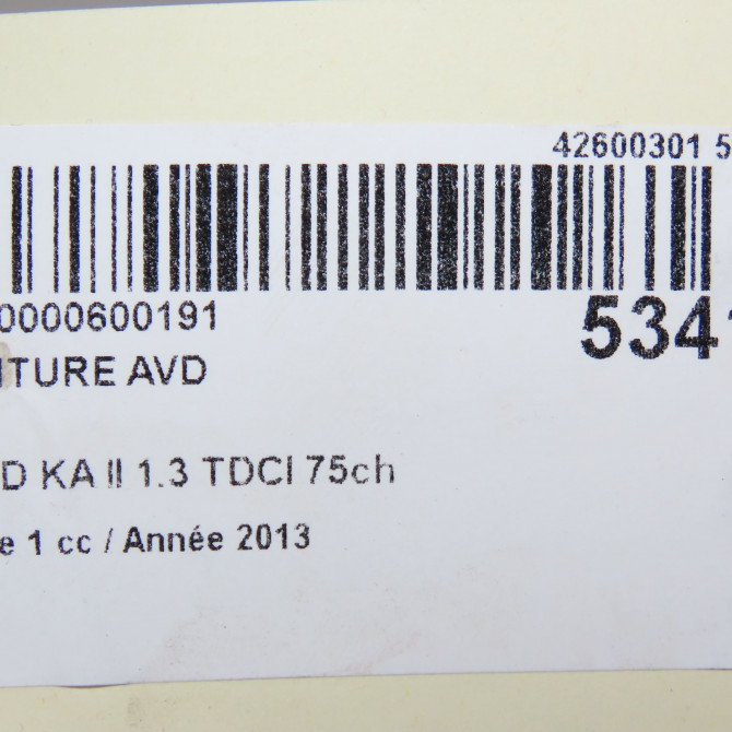 Ceinture avant droite occasion FORD KA II Phase 1 10-2008->... 1.3 TDCI 75ch 2315649 7
