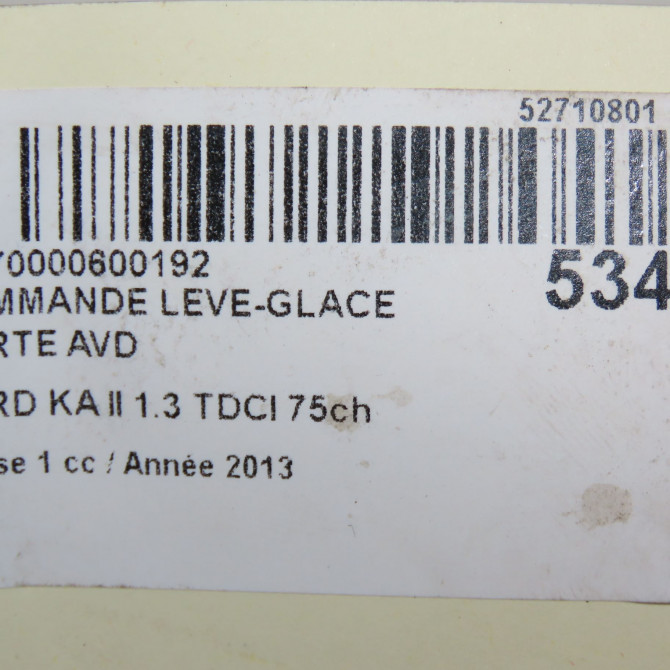 Commande lève-glace porte avant droite occasion FORD KA II Phase 1 10-2008->... 1.3 TDCI 75ch 1571470 5