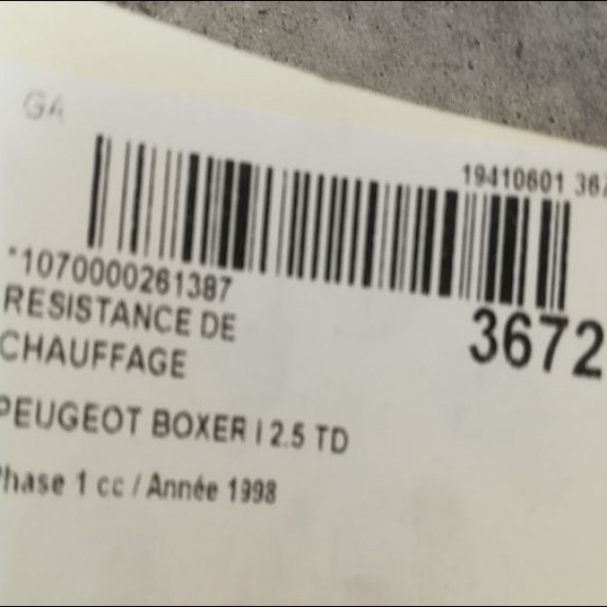 Resistance de chauffage occasion PEUGEOT BOXER I Phase 1 07-1994->02-2002 2.5 TD 6441E5 3