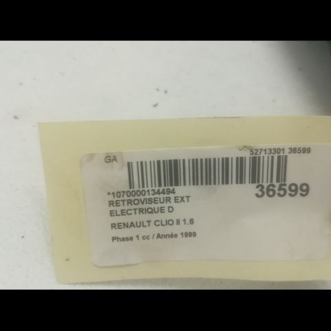 Retroviseur exterieur electrique droit occasion RENAULT CLIO II Phase 1 03-1998->06-2001 1.6 7700415330 3