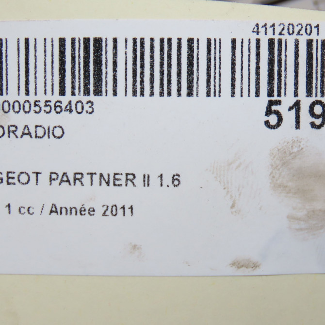 Autoradio occasion PEUGEOT PARTNER II Phase 1 05-2008->03-2012 1.6 HDI 92ch 1614201480 6