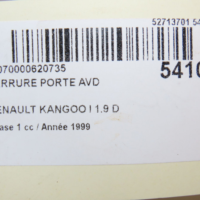 Serrure porte avd occasion RENAULT KANGOO I Phase 1 09-1997->06-2003 1.9 D 65ch 7701046800 5