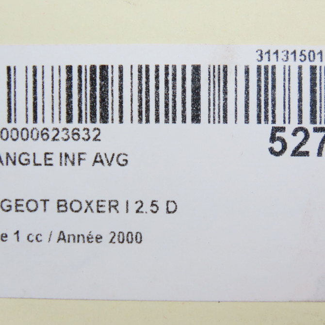 Triangle inf avg occasion PEUGEOT BOXER I Phase 1 07-1994->02-2002 2.5 D 3520N3 4