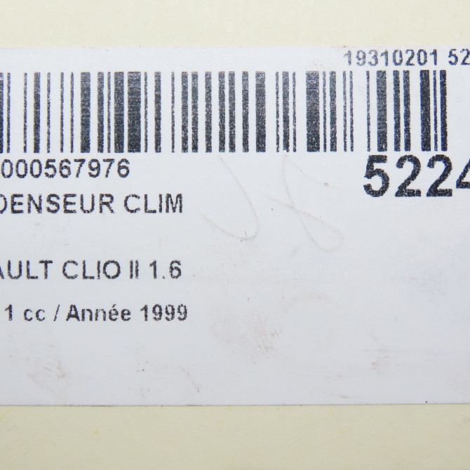 Condenseur clim occasion RENAULT CLIO II Phase 1 03-1998->06-2001 1.6 7700414103 5