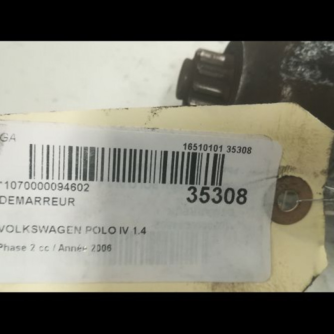 Démarreur occasion VOLKSWAGEN POLO IV Phase 2 05-2005->09-2009 1.4 TDI 80ch 2Z911023F 3