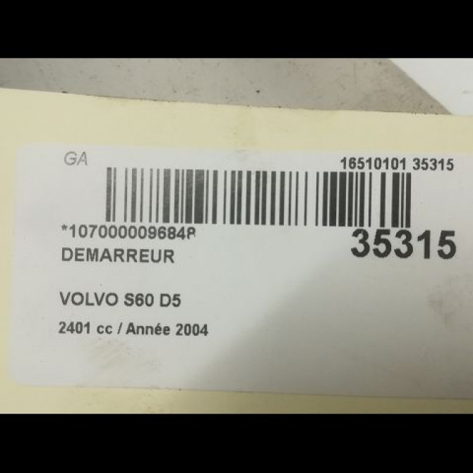 Démarreur occasion VOLVO S60 I Phase 1 09-2000->06-2004 2.4 D 8251551 4