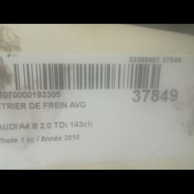 Etrier de frein avant gauche occasion AUDI A4 III Phase 1 01-2008->10-2011 2.0 TDi 143ch 8K0615123C 3