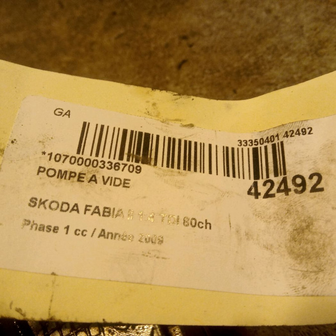 Pompe a vide occasion SKODA FABIA II Phase 1 05-2007->03-2010 1.4 TDI 80ch 38145209Q 3
