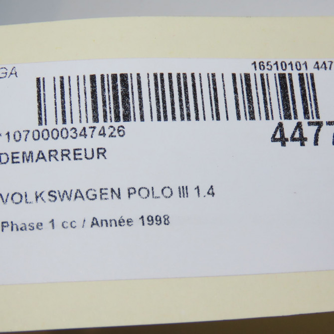 Démarreur occasion VOLKSWAGEN POLO III Phase 1 10-1994->11-1999 1.4 1911023CX 8