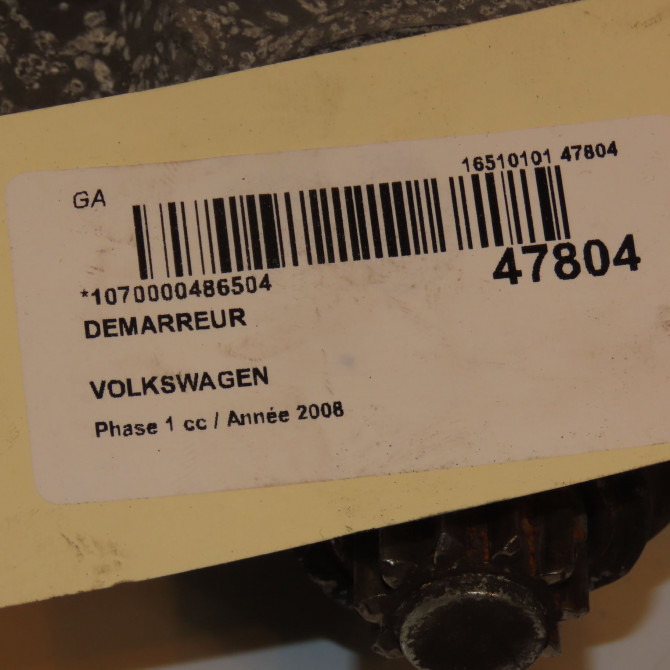 Démarreur occasion VOLKSWAGEN TRANSPORTER V Phase 1 06-2003->08-2009 1.9 TDI 85ch 2Z911023F 3