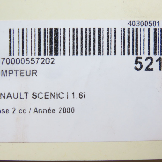 Compteur occasion RENAULT SCENIC I Phase 2 08-1999->06-2003 1.6i 107ch 7711368926 7