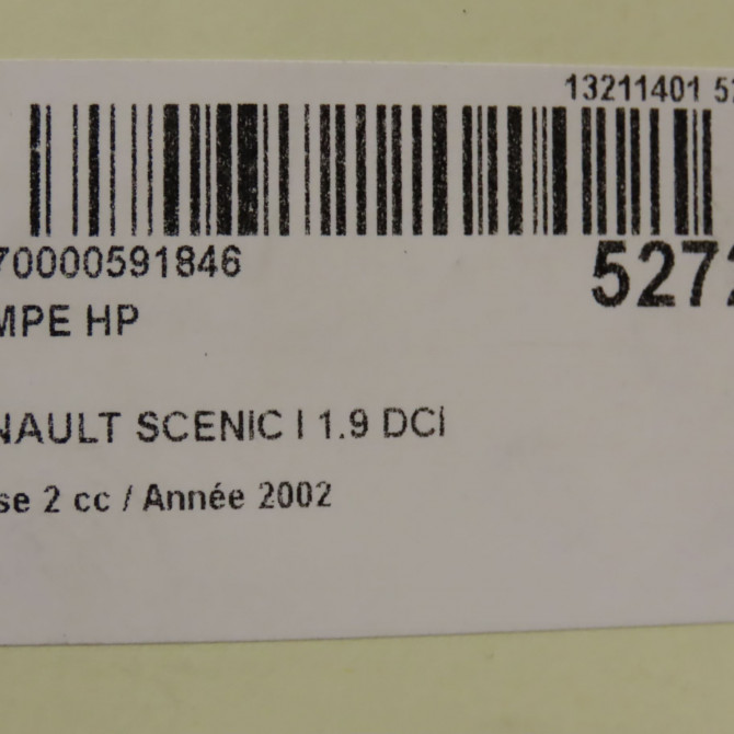 Pompe hp occasion RENAULT SCENIC I Phase 2 08-1999->06-2003 1.9 DCI 100ch 7711135549 7
