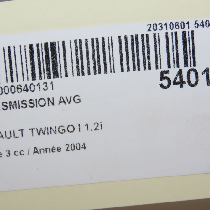 Transmission avant gauche occasion RENAULT TWINGO I Phase 3 08-2000->06-2007 1.2i 8200571876 6