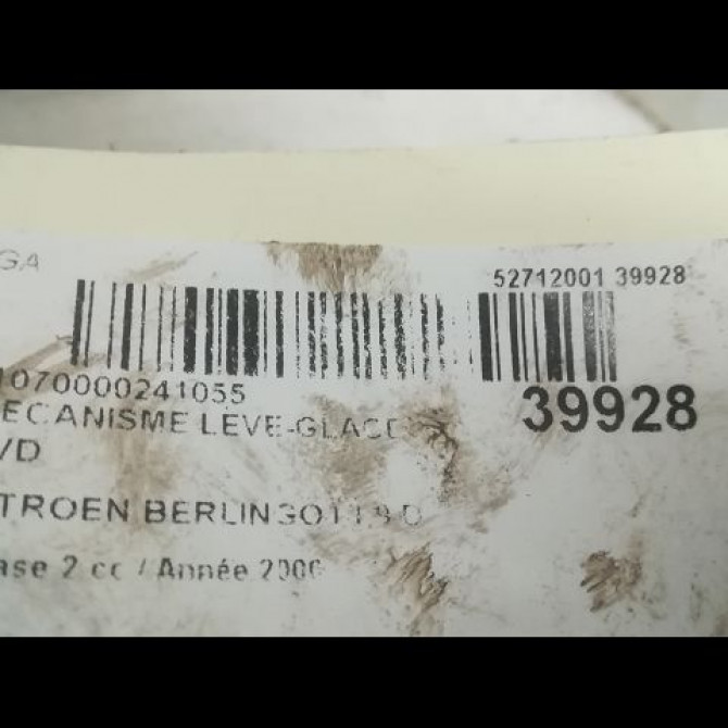 Mécanisme lève-glace avant droit occasion CITROEN BERLINGO I Phase 2 11-2002->10-2010 1.9 D 9222A4 3