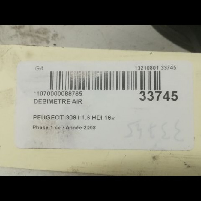 Debimetre air occasion PEUGEOT 308 I Phase 1 09-2007->03-2011 1.6 HDI 16v 90ch BLUE LION 1610874680 4