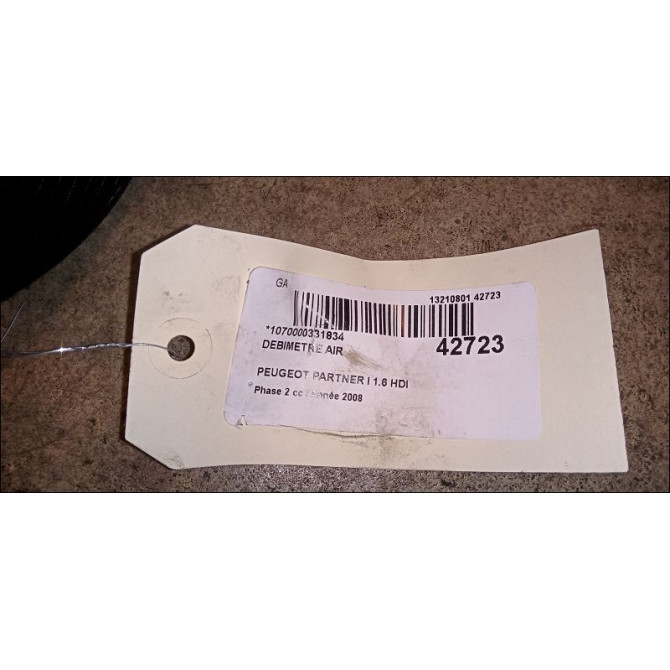 Debimetre air occasion PEUGEOT PARTNER I Phase 2 11-2002->05-2008 1.6 HDI 90ch 1610874680 2
