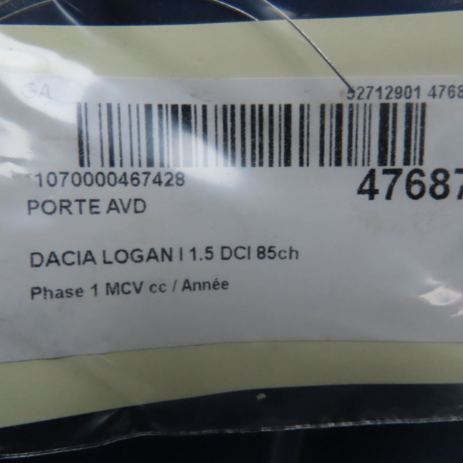 Porte avant droite occasion DACIA LOGAN I Phase 1 MCV 01-2007->10-2008 1.5 DCI 85ch 801002133R 8