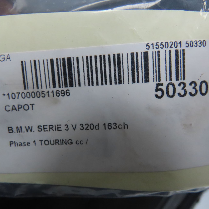 Capot occasion B.M.W. SERIE 3 V Phase 1 04-1995->04-1999 320d 163ch 41617140729 5