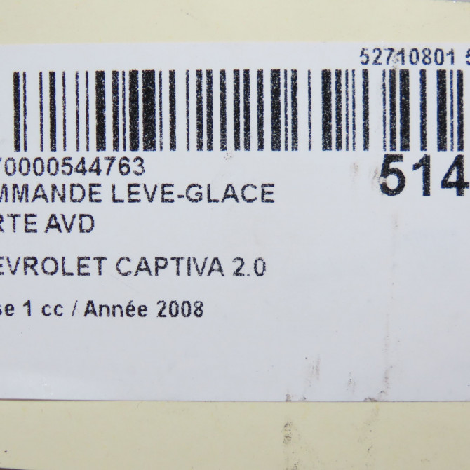 Commande lève-glace porte avant droite occasion CHEVROLET CAPTIVA Phase 1 04-1995->04-1999 2.0 VCDI 127ch 96628546 5