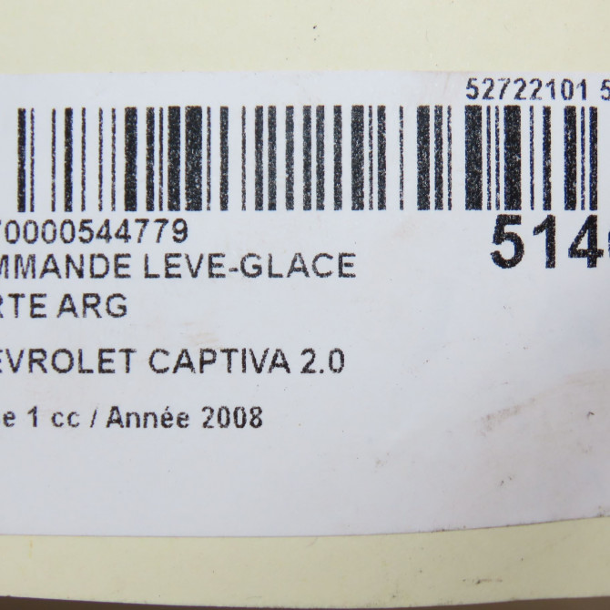 Commande leve-glace porte arrière gauche occasion CHEVROLET CAPTIVA Phase 1 04-1995->04-1999 2.0 VCDI 127ch 96628549 5