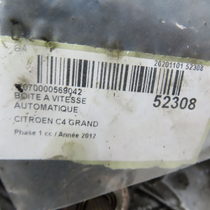 Boîte à vitesse automatique occasion CITROEN C4 GRAND PICASSO I Phase 1 10-2006->09-2013 2.0 HDI 150ch 2231T3 8