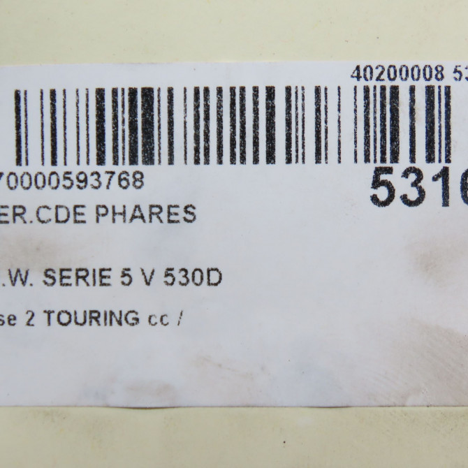 Interrupteur commande de phares occasion B.M.W. SERIE 5 V Phase 1 04-1995->04-1999 530D 61319134726 5