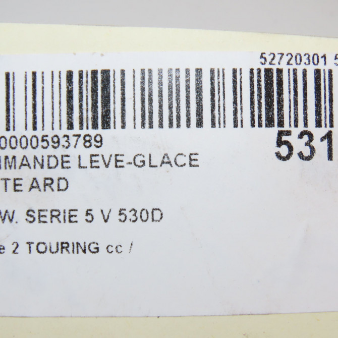 Commande leve-glace porte arrière droite occasion B.M.W. SERIE 5 V Phase 1 04-1995->04-1999 530D 61313448654 4