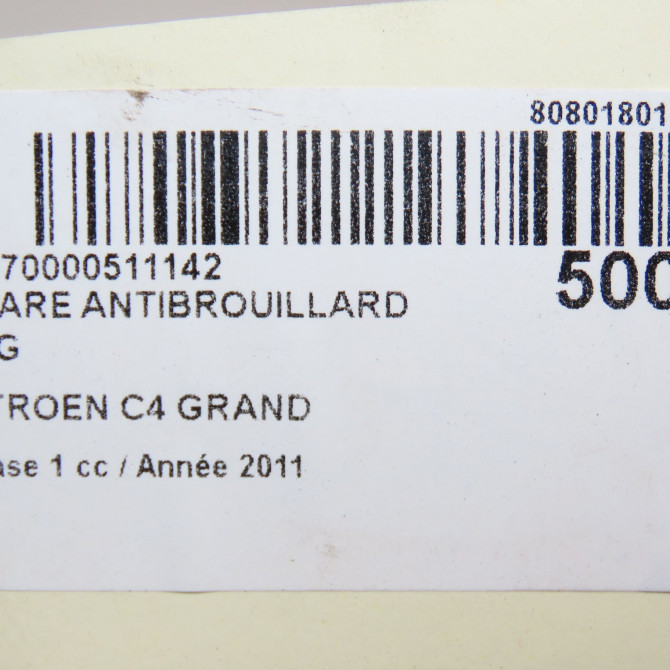 Phare antibrouillard avant gauche occasion CITROEN C4 GRAND PICASSO I Phase 1 10-2006->09-2013 1.6 HDI 110ch 6206E1 5