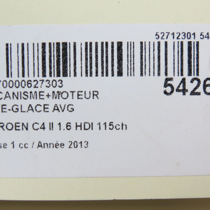 Mecanisme+moteur leve-glace avg occasion CITROEN C4 II Phase 1 10-2010->01-2015 1.6 HDI 115ch 9802531980 8