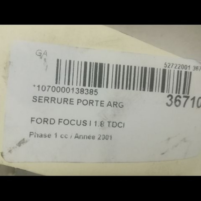 Serrure porte arg occasion FORD FOCUS I Phase 1 10-1998->09-2004 1.8 TDCI 115ch 4057988 4