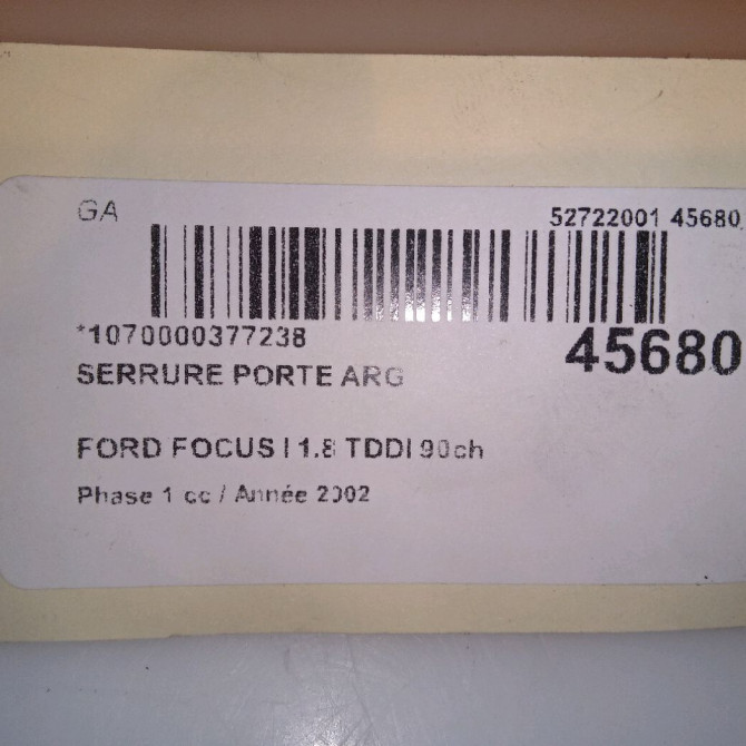 Serrure porte arg occasion FORD FOCUS I Phase 1 10-1998->09-2004 1.8 TDDI 90ch 4057988 6