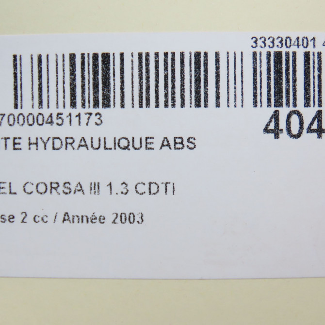 Unité hydraulique ABS occasion OPEL CORSA III Phase 2 08-2003->09-2006 1.3 CDTI 93192615 7