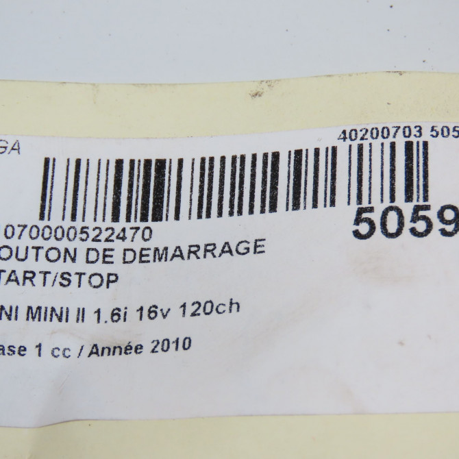 occasion MINI MINI II Phase 1 09-2006->12-2010 1.6i 16v 120ch 6