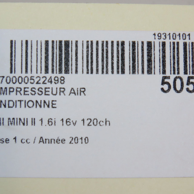 Compresseur air conditionne occasion MINI MINI II Phase 1 09-2006->12-2010 1.6i 16v 120ch 64522758433 8