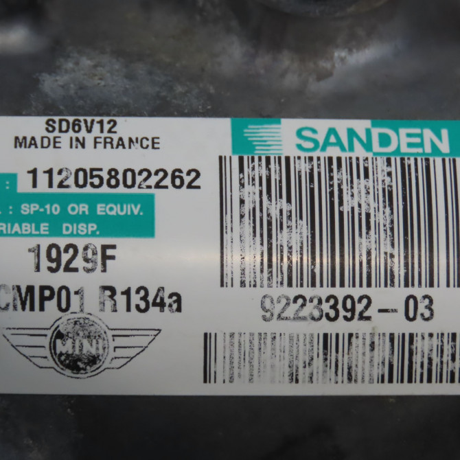 Compresseur air conditionne occasion MINI MINI II phase 2 08-2010->... 64522758433 5